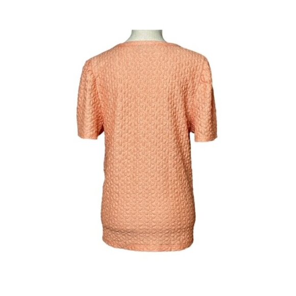 LOFT Textured Button Tie Front Top - Size Large - Picture 3 of 5